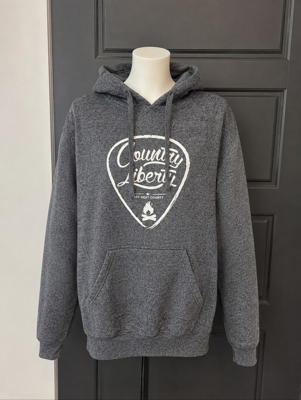 Country Liberty Women's Charcoal Gray Logo Pullover Hoodie RARE hard To Find